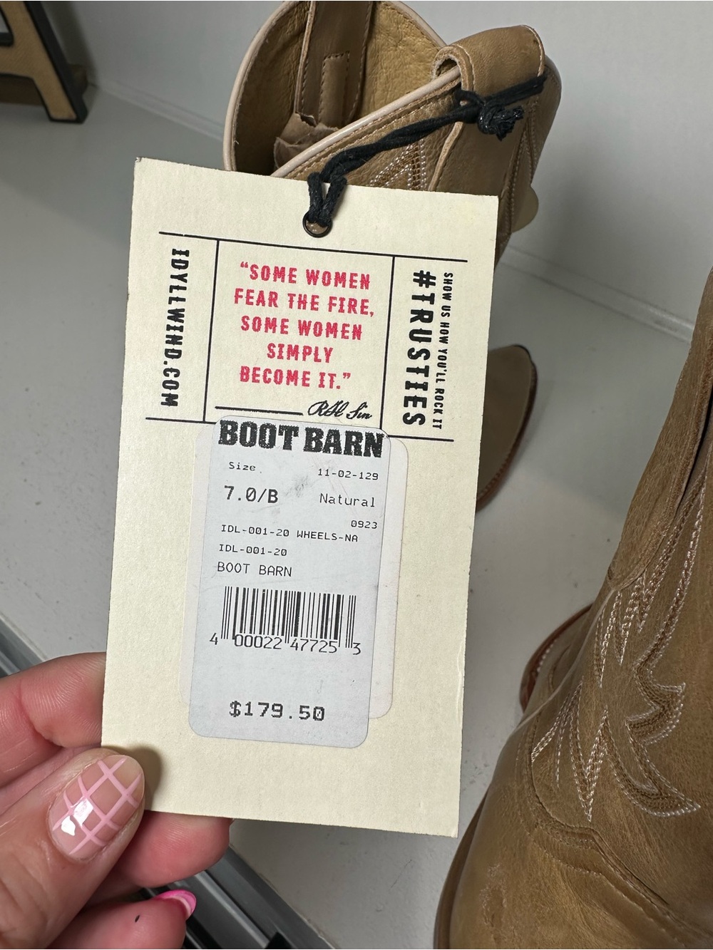 Idyllwind Cowboy Boots Womens 7 Tan Leather Western Ankle Boots NWT Snip Toe - Picture 9 of 9